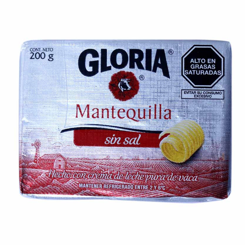 Mantequilla Gloria sin sal Barra 200 gr.